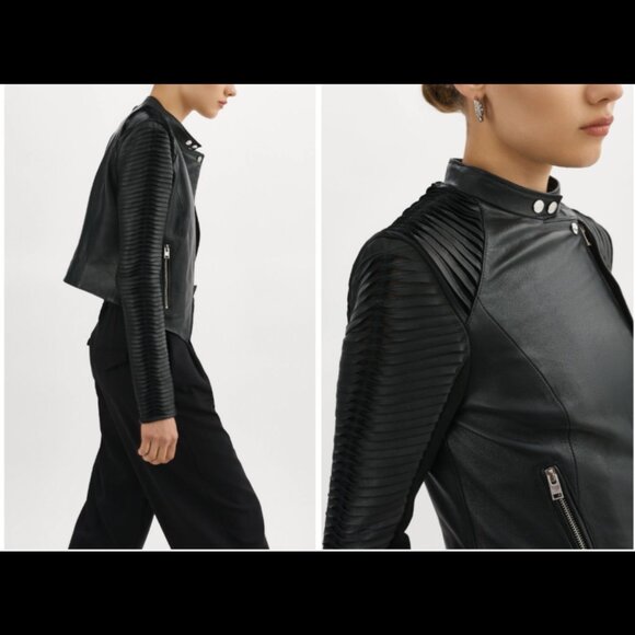 LAMARQUE Azra Black Leather Jacket - Size S - Picture 4 of 16